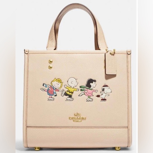 Coach Handbags - ❌❌SOLD❌❌Coach X Peanuts Dempsey Tote 22- Snoopy And Friends Leather Bag in Ivory
